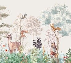 Tapete Kinderzimmer magische Natur beige