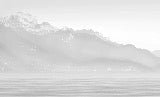 Tapete Annecy und sein friedlicher See schwarz und weiß