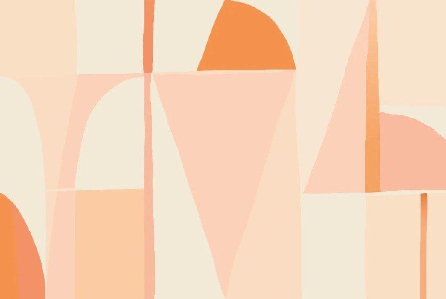 Tapete abstrakt geometrisch peach