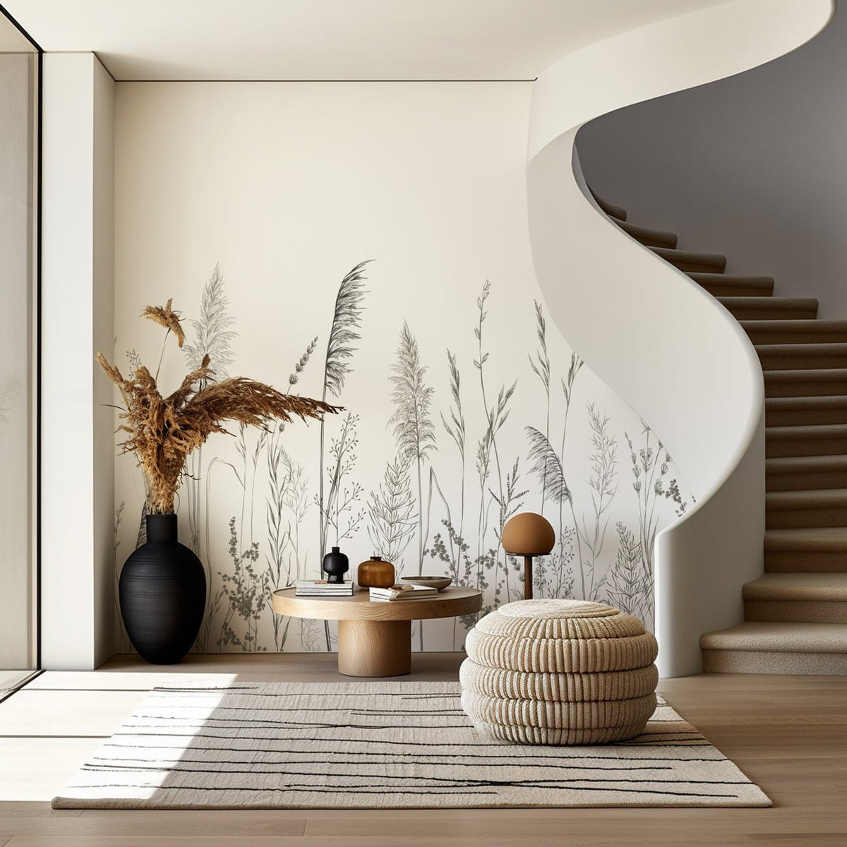 Poetische pampas wallpaper