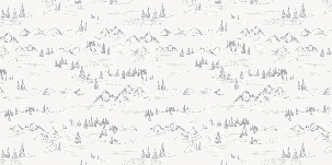 Tapete mit Berg- und Tannenbaumillustration