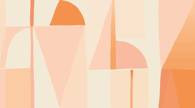 Abstrakte geometrische Tapete in Pfirsichfarbe