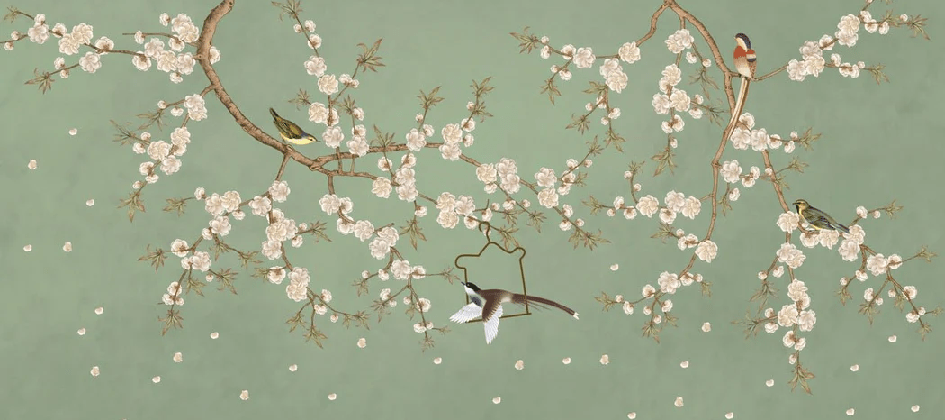 Zen Sakura Green Tapete