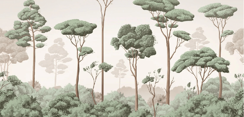 Tapete „Leichter Wind im Pinienwald“