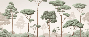 Papier peint brise légère pinède, XXL, tendance