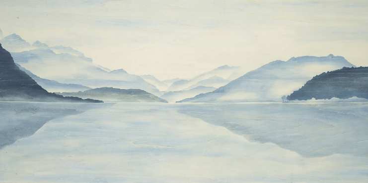 Tapete „Vue Grand Albigny“ | Les Bleus du Lac®