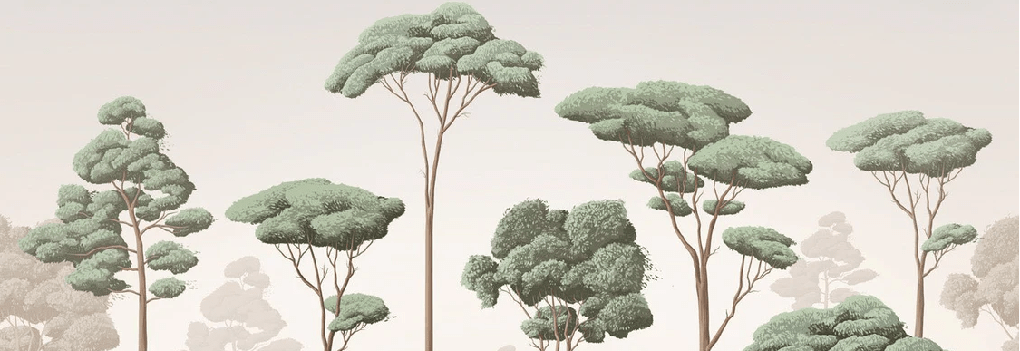 Tapete „Leichter Wind im Pinienwald“