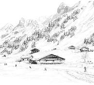 Tapete Clusaz Skilanglauf Berge Confins