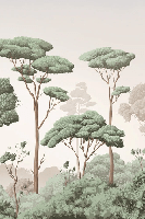 Tapete „Leichter Wind im Pinienwald“
