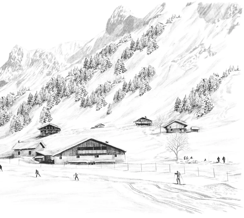 Tapete Clusaz Skilanglauf Berge Confins