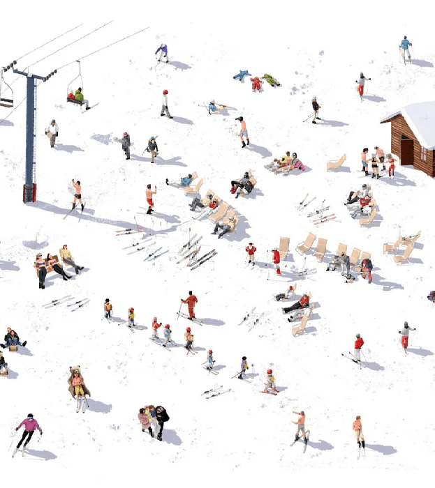 Après-Ski-Panorama-Hintergrundbild
