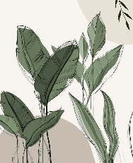 Grafik Pflanzenpanorama Tapete taupe