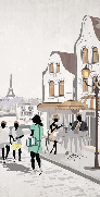 Tapete für das WC „Paris Café en Terrasse“