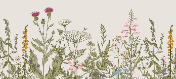 Romantische botanische Blumen-Tapete