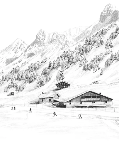 Tapete Clusaz Skilanglauf Berge Confins