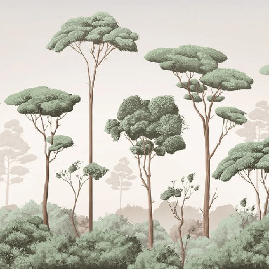 Tapete „Leichter Wind im Pinienwald“