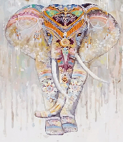Papier peint Eléphant Boho Indien