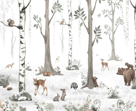 Tapete Tiere Frühling Wald