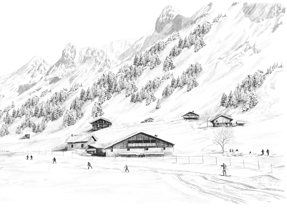 Tapete Clusaz Skilanglauf Berge Confins