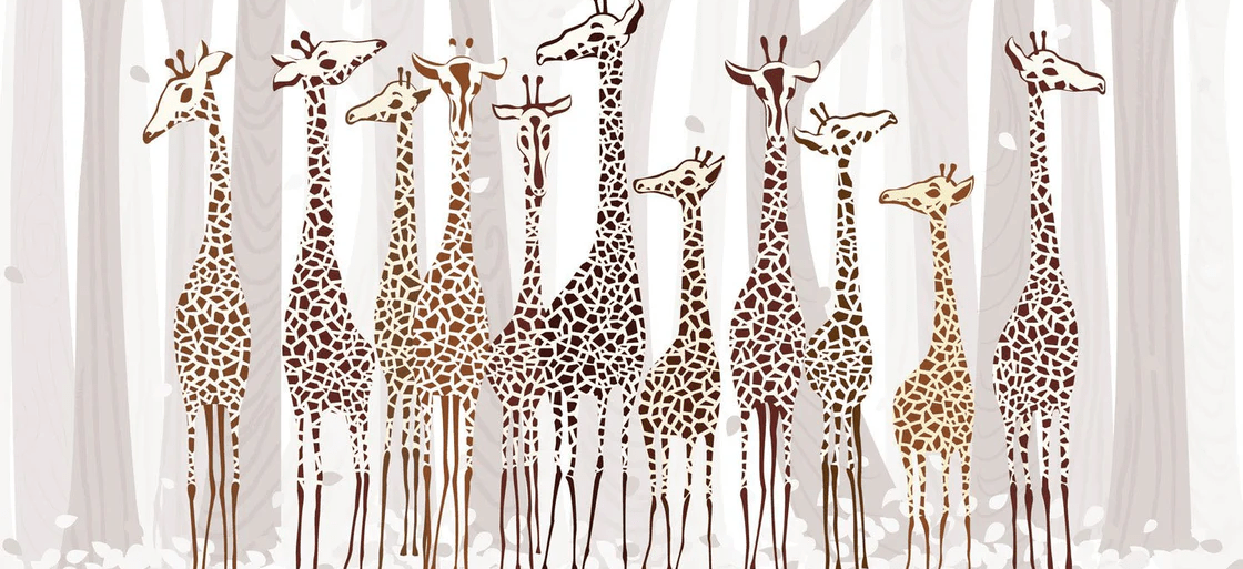 Tapete Elegante Giraffen