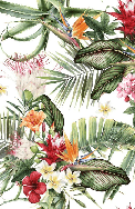 Tropische Tapete & Bunte Blumen