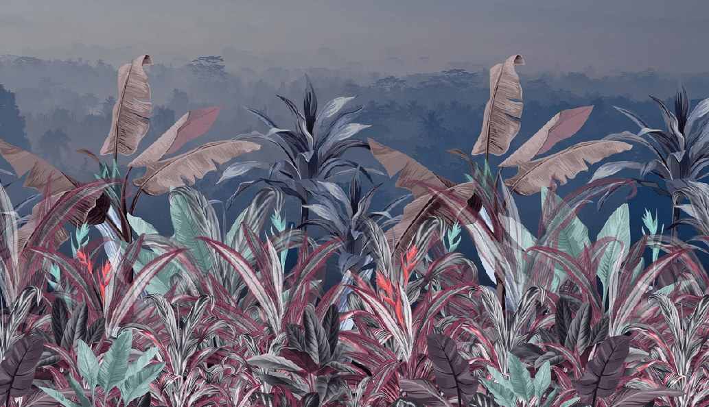 Panoramische botanische Tapete
