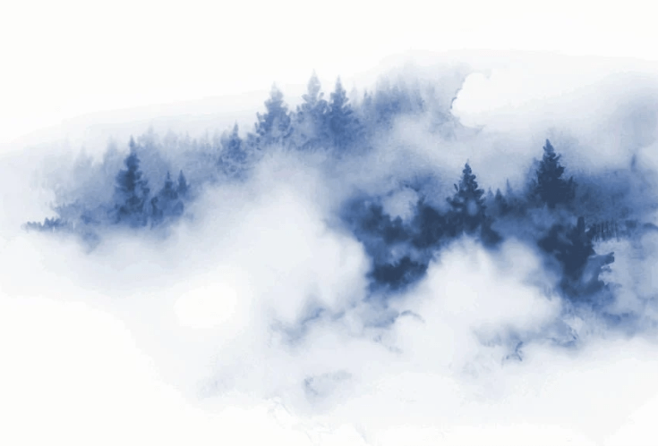 Tapete „Brume des Cimes“ blau