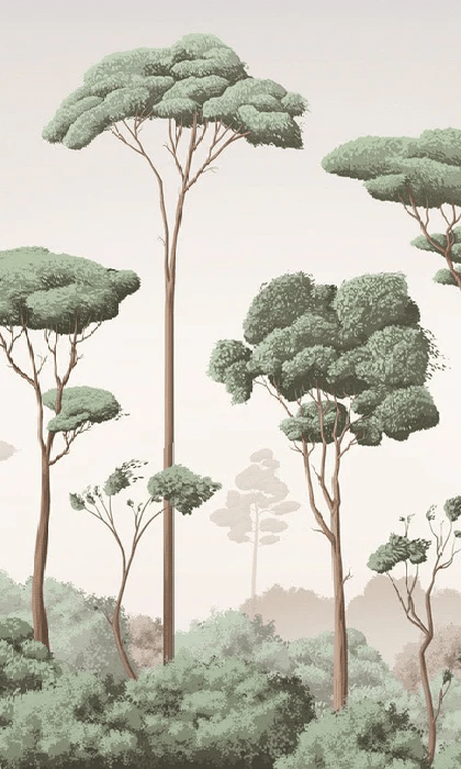 Tapete „Leichter Wind im Pinienwald“