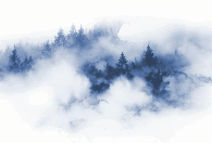 Tapete „Brume des Cimes“ blau