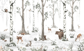 Tapete Tiere Frühling Wald