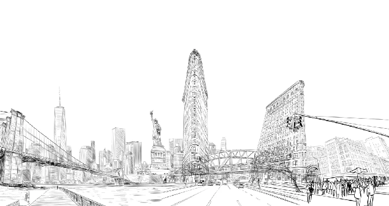Tapete Architektur New York