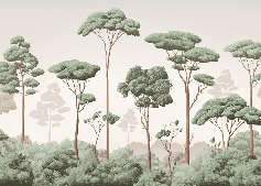 Tapete „Leichter Wind im Pinienwald“