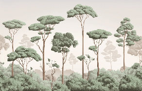 Tapete „Leichter Wind im Pinienwald“