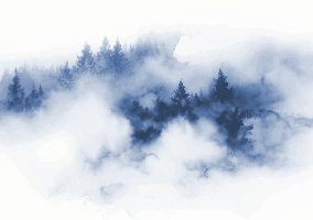 Tapete „Brume des Cimes“ blau