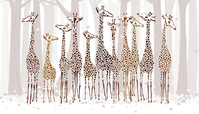 Tapete Elegante Giraffen