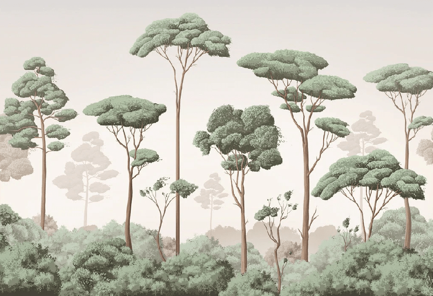 Tapete „Leichter Wind im Pinienwald“