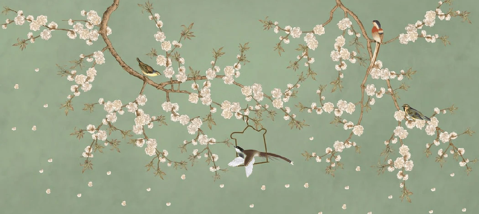 Zen Sakura Green Tapete