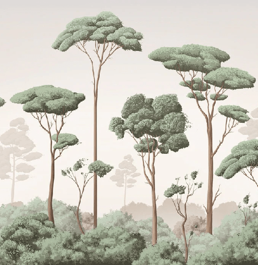 Tapete „Leichter Wind im Pinienwald“