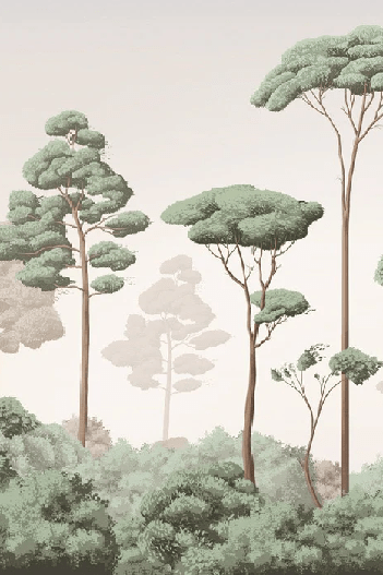 Papier peint brise légère pinède, XXL, tendance