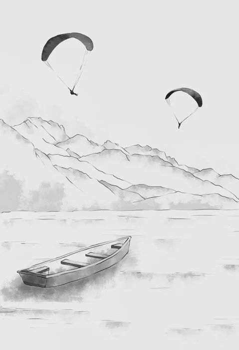 Tapete Annecy – Gipfel & Kunst in Monochrom