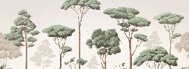 Papier peint brise légère pinède, XXL, tendance