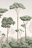 Tapete „Leichter Wind im Pinienwald“