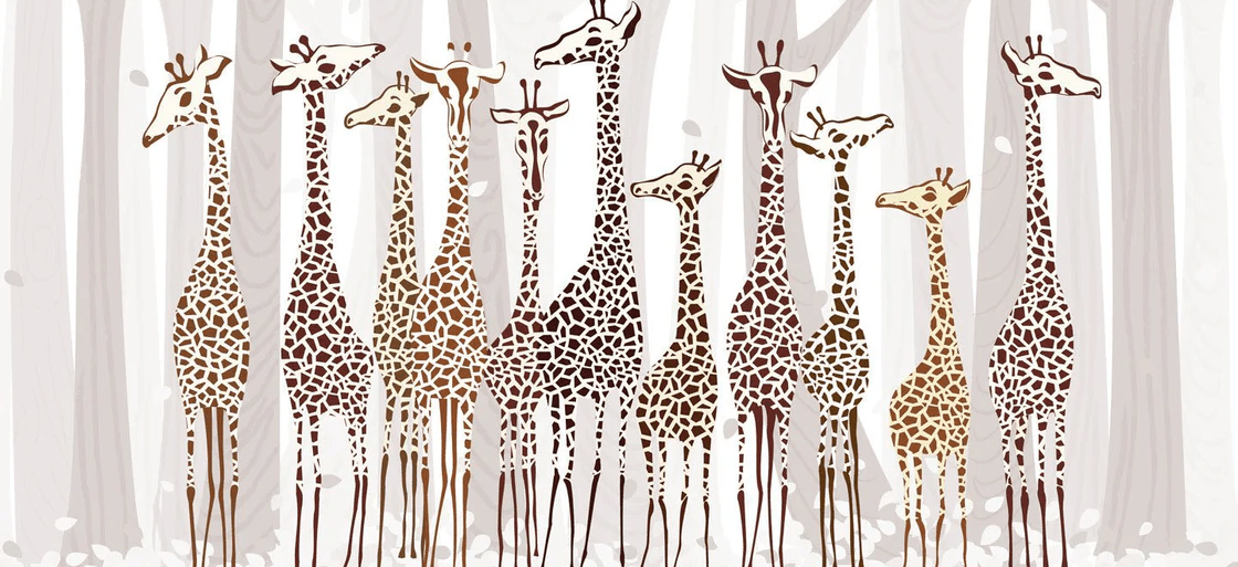 Tapete Elegante Giraffen