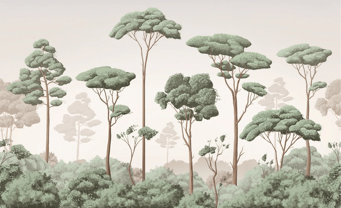 Tapete „Leichter Wind im Pinienwald“