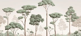 Tapete „Leichter Wind im Pinienwald“