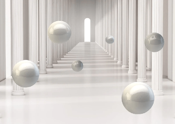 3D-Tapete mit Trompe-l'œil-Effekt: römische Säule