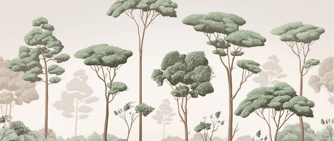 Tapete „Leichter Wind im Pinienwald“