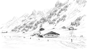 Tapete Clusaz Skilanglauf Berge Confins