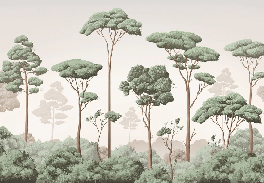 Tapete „Leichter Wind im Pinienwald“