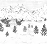 Tapete „Aiguilles d'Arves“